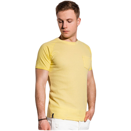 Textil Muži Trička s krátkým rukávem Ombre Pánské basic tričko Henshaw žluté Žlutá