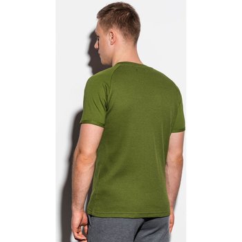 Ombre Pánské basic tričko Henshaw olivové Zelená