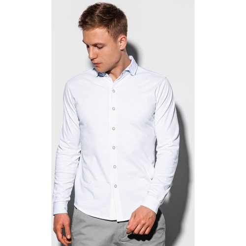 Textil Muži Košile s dlouhymi rukávy Ombre Pánská košile Earls bílá Bílá