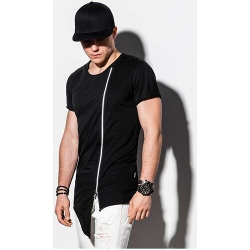 Textil Muži Trička s krátkým rukávem Ombre Pánské basic tričko Enuo černé Černá