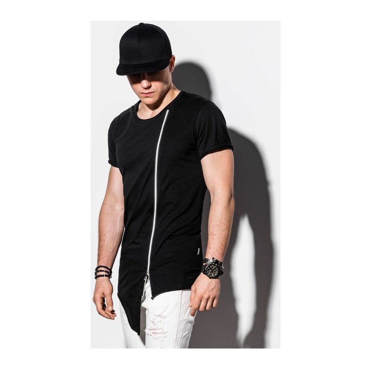 Textil Muži Trička s krátkým rukávem Ombre Pánské basic tričko Enuo černé Černá