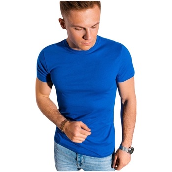 Ombre Pánské basic tričko Elis modrá Modrá