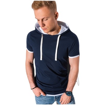 Textil Muži Trička s krátkým rukávem Ombre Pánské basic tričko s kapucí Ingeborg navy Tmavě modrá