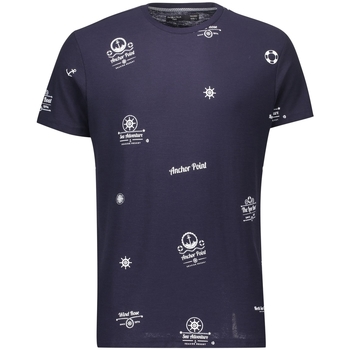 Textil Muži Trička s krátkým rukávem Piazza Italia Pánské tričko Anchor tmavě modré S Tmavě modrá