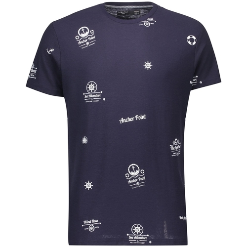Textil Muži Trička s krátkým rukávem Piazza Italia Pánské tričko Anchor tmavě modré Tmavě modrá