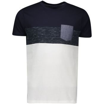 Textil Muži Trička s krátkým rukávem Piazza Italia Pánské tričko Klas modro-bílé S Bílá