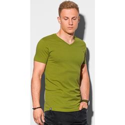 Textil Muži Trička s krátkým rukávem Ombre Pánské basic tričko Oliver olivová M Zelená