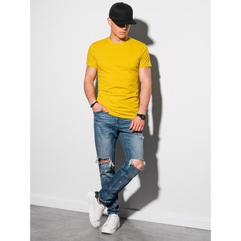 Ombre Pánské basic tričko Elis žlutá Žlutá