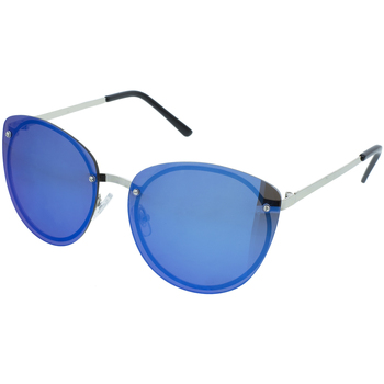 Hodinky & Bižuterie Ženy sluneční brýle Oem Sluneční brýle oversize Plate stříbrné obroučky modrá 