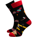 unisex ponožky Fireman černo-červené