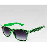 Hodinky & Bižuterie sluneční brýle Oem Sluneční brýle Nerd zebra zelená 