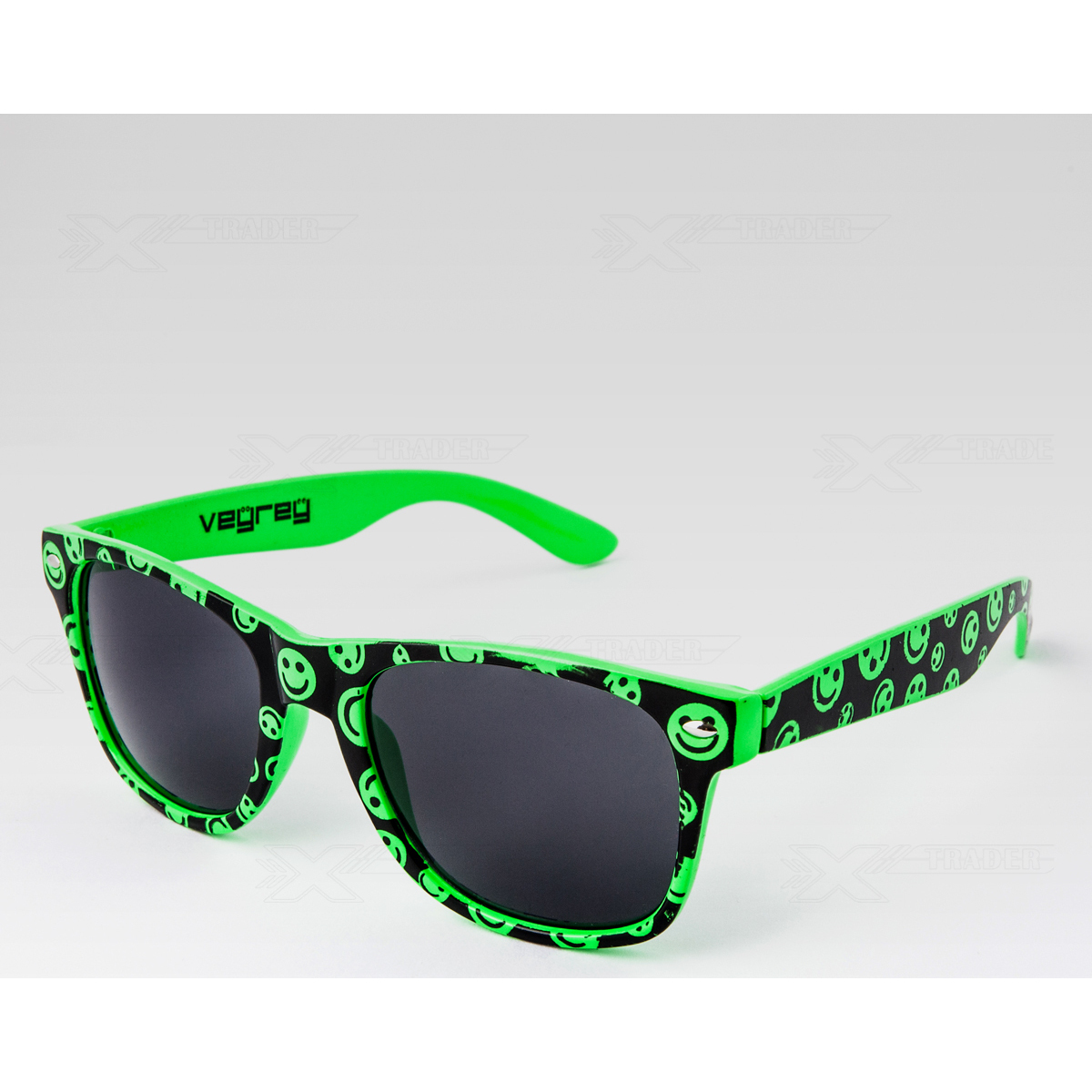 Hodinky & Bižuterie sluneční brýle Oem Sluneční brýle Nerd smajlík zelená Zelená
