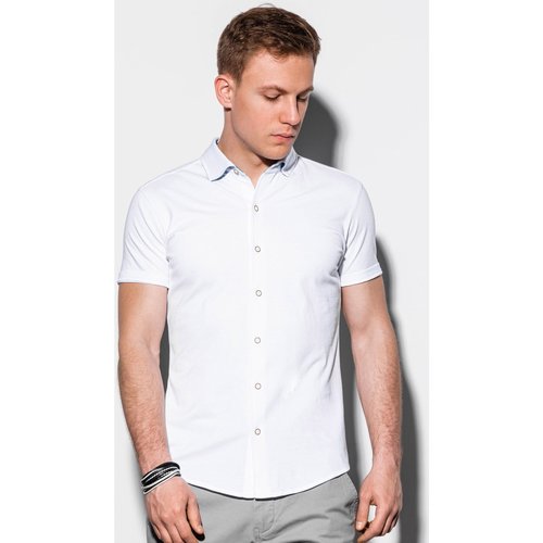 Textil Muži Košile s dlouhymi rukávy Ombre Pánská košile Coyne bílá Bílá