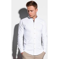 Textil Muži Košile s dlouhymi rukávy Ombre Pánská košile Healy bílá Bílá