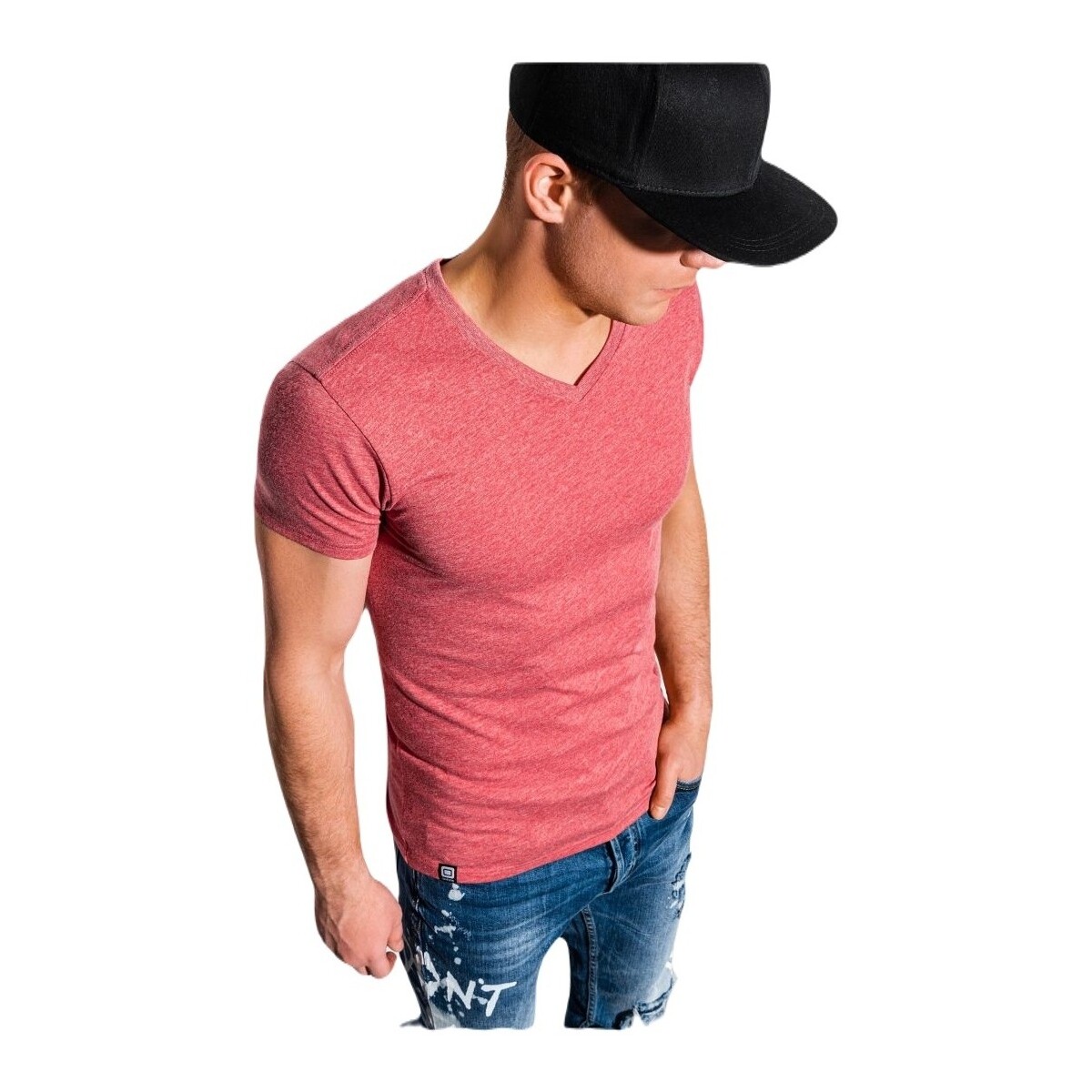 Textil Muži Trička s krátkým rukávem Ombre Pánské basic tričko Oliver červená melanžová Červená