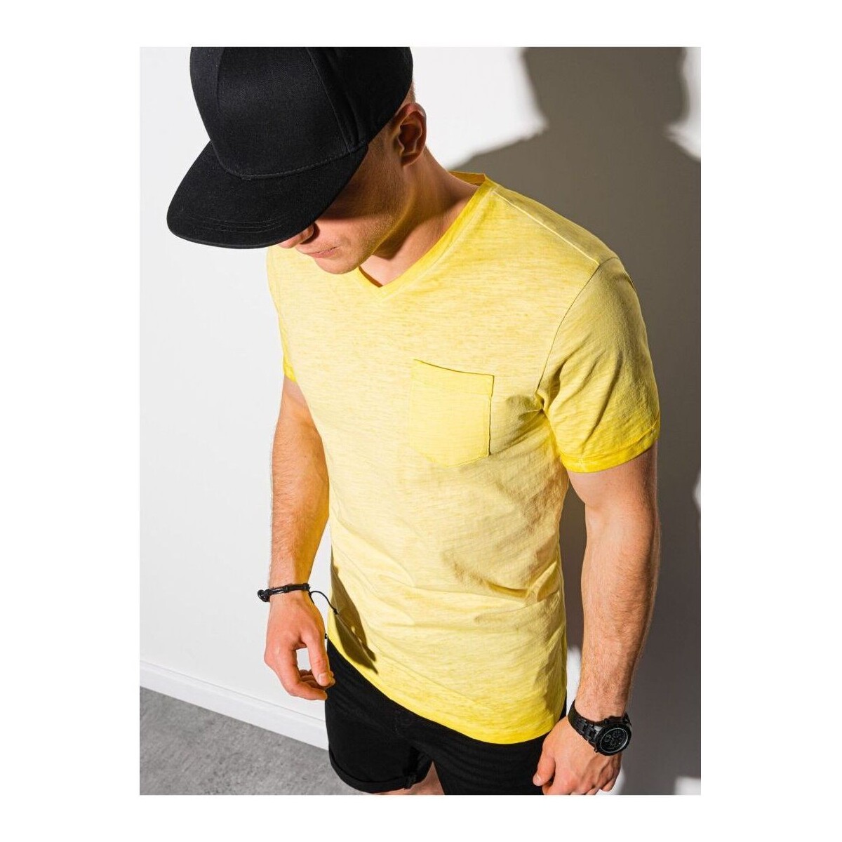 Textil Muži Trička s krátkým rukávem Ombre Pánské basic tričko Peterin žlutá Žlutá