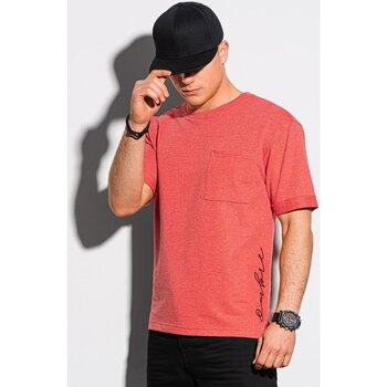 Ombre Pánské basic tričko Herman červená Červená