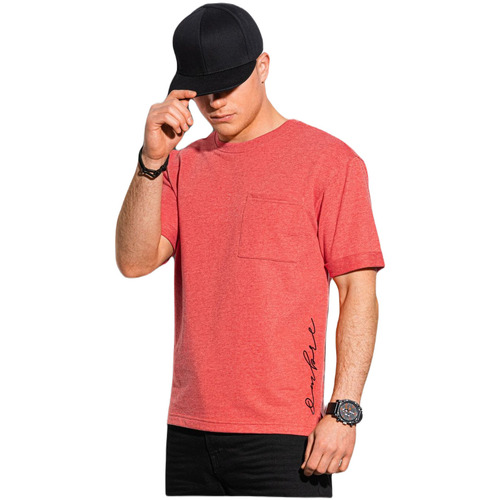 Textil Muži Trička s krátkým rukávem Ombre Pánské basic tričko Herman červená Červená