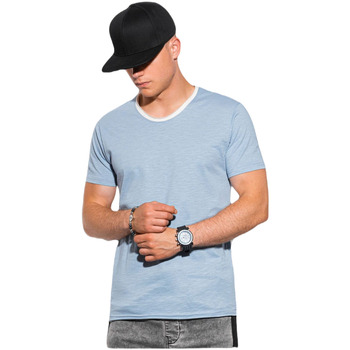 Textil Muži Trička s krátkým rukávem Ombre Pánské basic tričko Vibeke světle modrá M Modrá