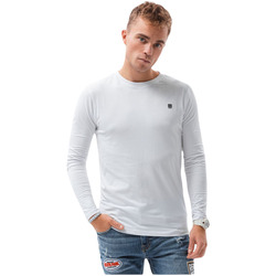 Textil Muži Trička s krátkým rukávem Ombre Pánské basic tričko s dlouhým rukávem Veit bílá M Bílá