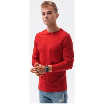 Textil Muži Trička s krátkým rukávem Ombre Pánské basic tričko s dlouhým rukávem Hippolyt Červená