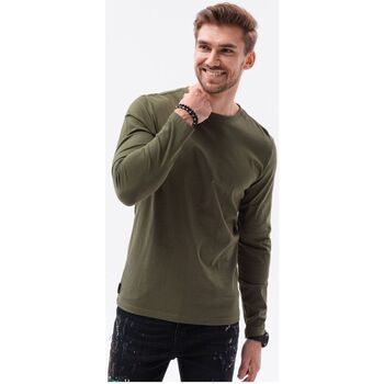 Textil Muži Trička s krátkým rukávem Ombre Pánské basic tričko s dlouhým rukávem Hippolyt olivová Zelená