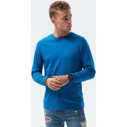 Textil Muži Trička s krátkým rukávem Ombre Pánské basic tričko s dlouhým rukávem Hippolyt Modrá