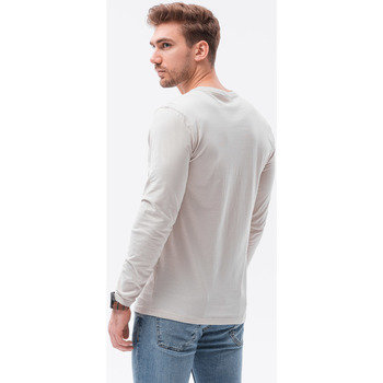 Ombre Pánské basic tričko s dlouhým rukávem Rainaki Béžová