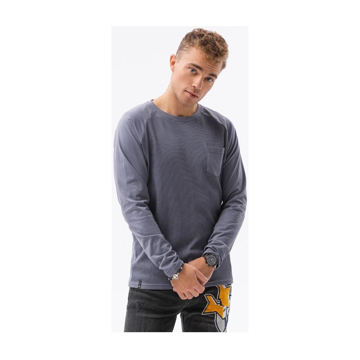 Textil Muži Trička s krátkým rukávem Ombre Pánské basic tričko s dlouhým rukávem Nicolás Šedá
