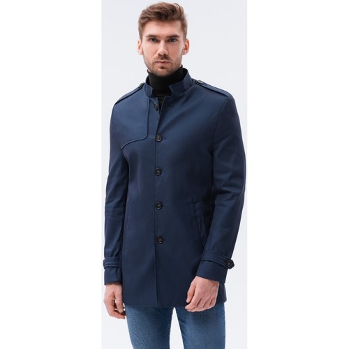 Textil Muži Kabáty Ombre Pánský přechodový kabát Eliot navy Tmavě modrá