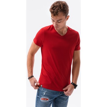 Textil Muži Trička s krátkým rukávem Ombre Pánské basic tričko Oliver červená M Červená