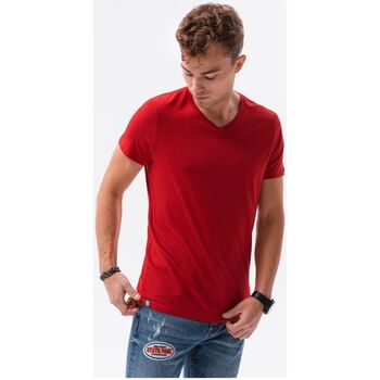 Ombre Pánské basic tričko Oliver červená Červená