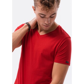 Ombre Pánské basic tričko Oliver červená Červená