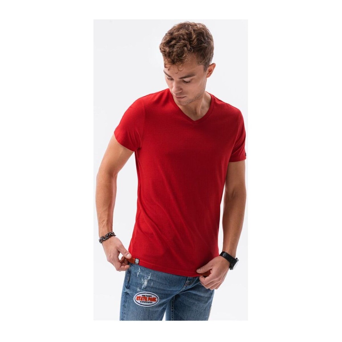 Textil Muži Trička s krátkým rukávem Ombre Pánské basic tričko Oliver červená Červená