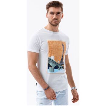 Textil Muži Trička s krátkým rukávem Ombre Pánské tričko s potiskem Sirdal bílá L Bílá