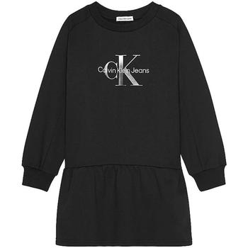 Textil Dívčí Šaty Calvin Klein Jeans  Černá