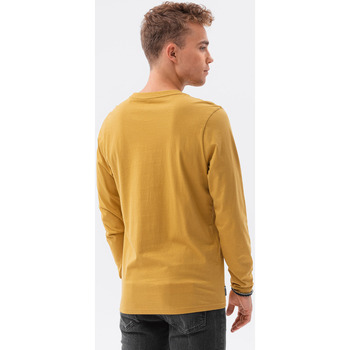 Ombre Pánské basic tričko s dlouhým rukávem Hippolyt Oranžová