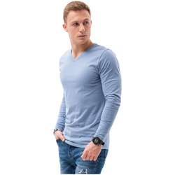 Textil Muži Trička s krátkým rukávem Ombre Pánské basic tričko s dlouhým rukávem Rainaki Modrá