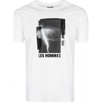 Textil Muži Trička s krátkým rukávem Les Hommes LLT215-717P | Round Neck T-Shirt Bílá