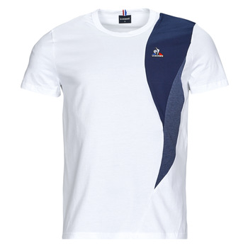 Textil Muži Trička s krátkým rukávem Le Coq Sportif SAISON 1 Tee SS N°1 M Bílá / Tmavě modrá