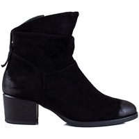 Boty Ženy Kotníkové boty W. Potocki Trendy černé  kotníčkové boty dámské na širokém podpatku 