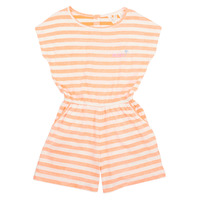 Textil Dívčí Overaly / Kalhoty s laclem Roxy TURN UP THE SUN Bílá / Oranžová