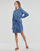 Textil Ženy Krátké šaty Pieces PCOSALINA LS MIDI DNM MB DRESS Modrá
