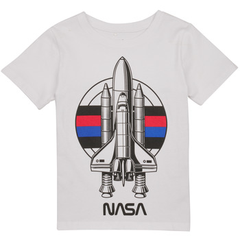 Textil Chlapecké Trička s krátkým rukávem Name it NKMNOBERT NASA SS TOP Bílá
