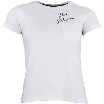 Textil Ženy Trička s krátkým rukávem Peak Mountain T-shirt manches courtes femme AJOJO Bílá