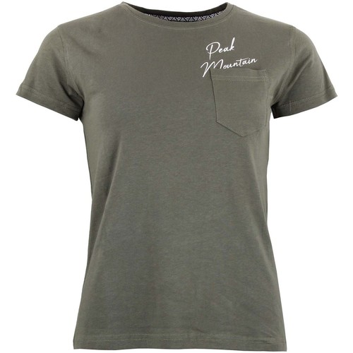 Textil Ženy Trička s krátkým rukávem Peak Mountain T-shirt manches courtes femme AJOJO Zelená