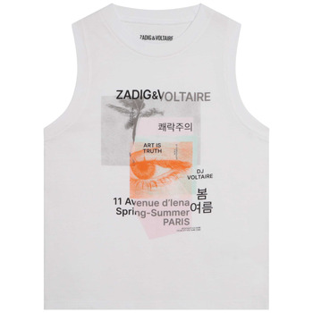 Textil Dívčí Tílka / Trička bez rukávů  Zadig & Voltaire X15378-10P-C Bílá