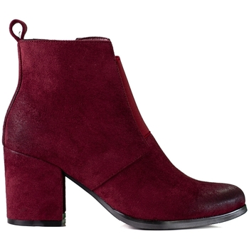Pk Kotníkové boty Komfortní kotníčkové boty dámské červené na širokém podpatku - ruznobarevne