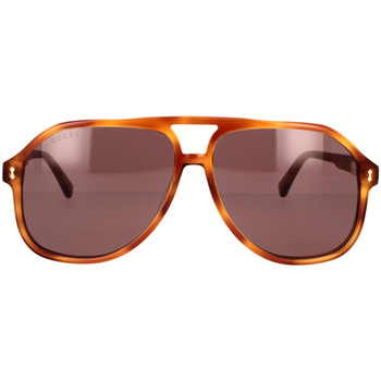 Hodinky & Bižuterie Muži sluneční brýle Gucci Occhiali da Sole  GG1042S 002 Hnědá