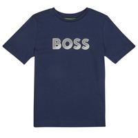 Textil Chlapecké Trička s krátkým rukávem BOSS J25O03-849-C Tmavě modrá